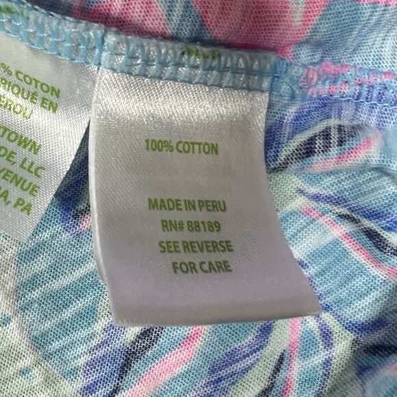 Lilly Pulitzer Etta V Neck T Shirt Top Sz L Multicolored You Have Been Spotted - Picture 10 of 12